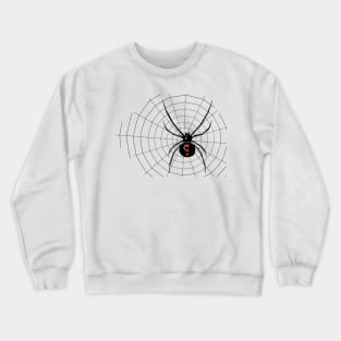 Black Widow Spider With Web Crewneck Sweatshirt